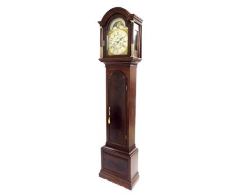 Mahogany eight day longcase clock, the 12" brass arched dial signed Samuel Whitchurch, Kings Wood on the silvered chapter rin