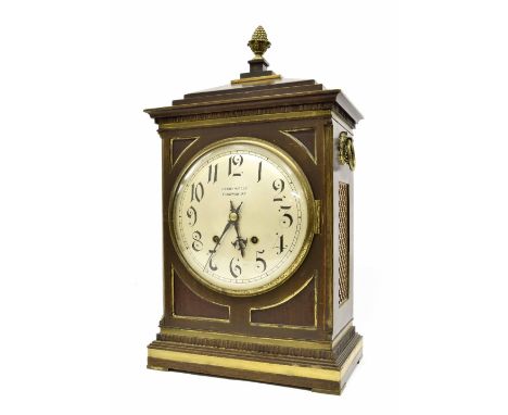 Mahogany two train ting-tang bracket clock, the W & H movement striking on two gongs, the 8" silvered convex dial signed Henr