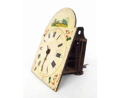 Black Forest shield wall clock with 10" painted arched dial