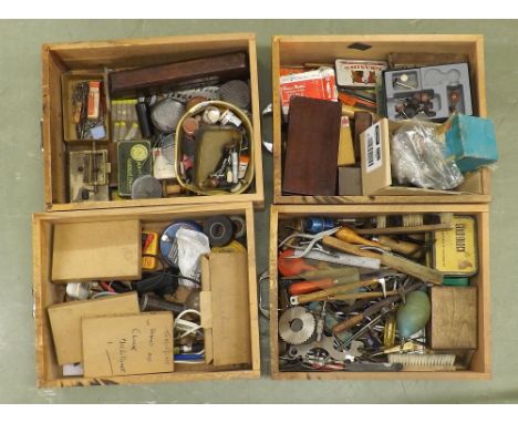 Large quantity of various clock and watchmakers' tools and accessories