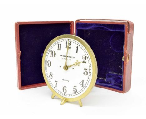 Cased ormolu night clock, the 4.5" brass dial signed H.W. Bedford & Compy Limited, 67 Regent Street, London, fitted with a sw