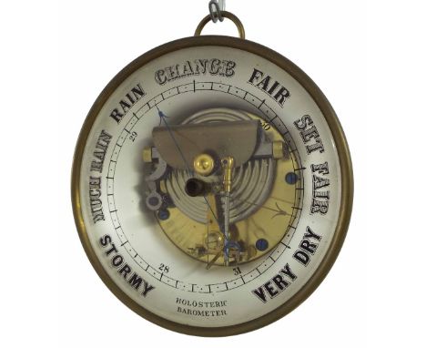Holosteric barometer, with 6.25" chapter ring enclosing a skeletonised centre