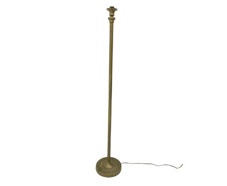 Gilt standard lamp, reeded column on circular baseDimensions: Height:&nbsp;160cm&nbsp;Condition Report:Untested