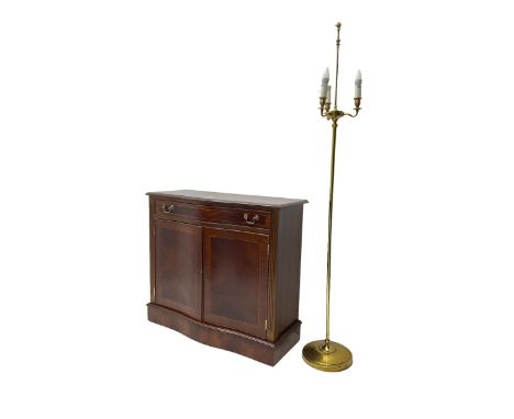 Repro mahogany Regency style sideboard and standard lamp