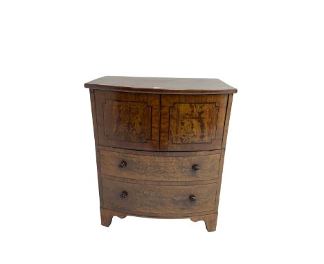 Victorian mahogany commode, bow front with ebony stringing, on bracket feetDimensions: Height:&nbsp;74cm&nbsp; Length/Width:&