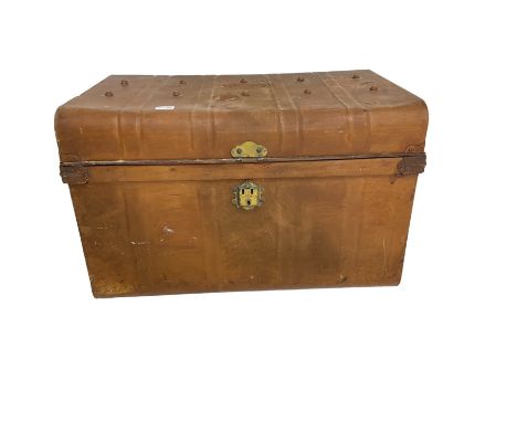 Early 20th century dome top travelling trunk, with fitted interiorDimensions: Height:&nbsp;50cm&nbsp; Length/Width:&nbsp;80cm