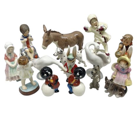 Quantity of figures, to include Royal Worcester Tommy no 2913, Saturday's child no 3202, December no 3458, Royal Doulton Toot