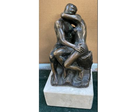 After Rodin The Kiss A bronze reproduction17cm high 