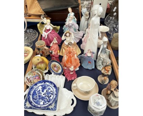 A collection of Royal Worcester, Coalport, Royal Doulton and other porcelain figures etc 