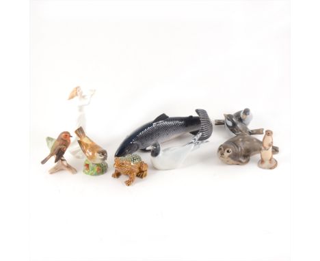 A collection of small animals and birds, Royal Copenhagen, Doulton, Royal Worcester etc