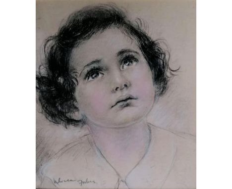 Ulrica Forbes (1900-1960) GERARD 'SMITHY' MENUHIN, pencil, pastel and chalk sketch; 32 x 28 cm framed, glazed, mounted, signe