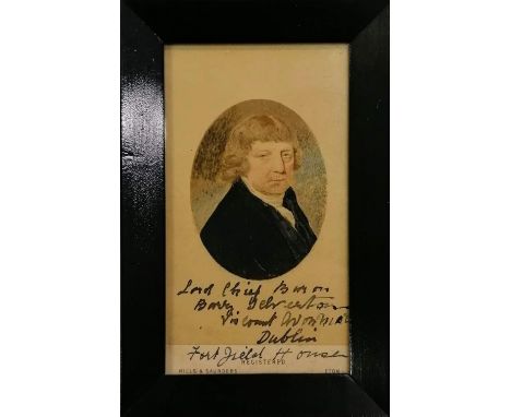 A Georgian oval miniature (probably egg tempera on heavy paper) portrait of Barry Yelverton (1736-1805), Irish MP, Lord Chief