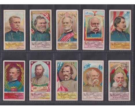Cigarette cards, USA, H. Ellis &amp; Co, Generals of the Late Civil War (set, 25 cards) (some with toning/light staining to b