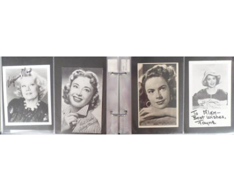 Postcards, a collection in modern album of approx. 66 cards and photographs, mostly post 1950, of stars of cinema and televis