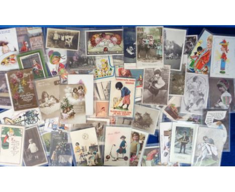 Postcards, Toys, a toy and golly selection of approx. 77 cards inc. Toyland pull-out, golly playing cricket (Birn Bros), doll