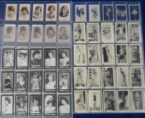 Cigarette cards, 4 sets, Lambert &amp; Butler (Overseas) Types of Modern Beauty, Morris Actresses (Black &amp; White) &amp; M