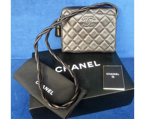 Chanel, Veau Graine/Metal Dore quilted black leather bag 94305 Noire with care leaflet, protective bag and box (unused vg)