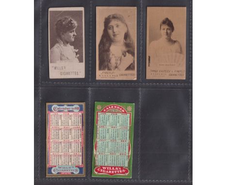 Cigarette cards, Wills, 5 cards, Actresses &amp; Celebrities, Collotype, three cards Miss Fortescue ('Wills's Cigarettes' on 