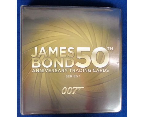 James Bond, 50th Anniversary Rittenhouse Series 1 album containing Base Cards, DR No Throwback Movie Cards, James Bond cards,