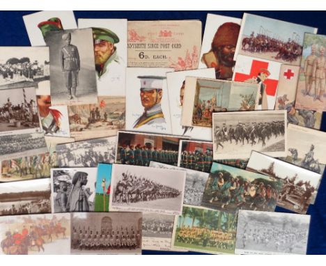 Postcards, Military, a foreign military mix of approx. 36 cards inc. Camel Corps (RP), Lancers of Egyptian Army (RP), Sudanes