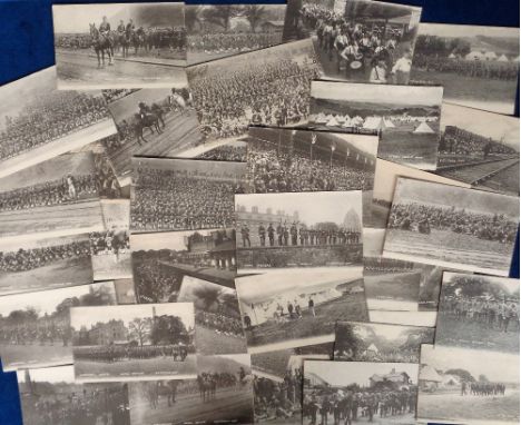 Postcards, Military, a collection of approx. 40 b/w printed cards published by the Mezzotint Co. Brighton, showing military m