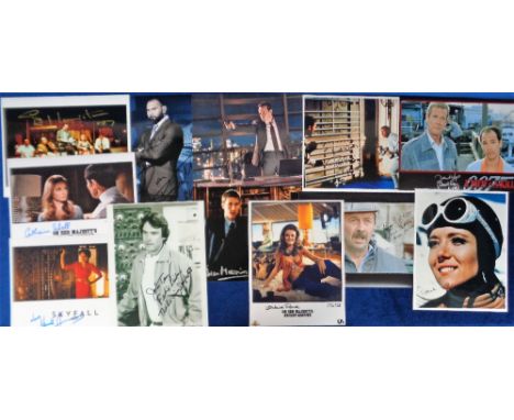 James Bond, signed images, all authenticated by 'b'bc 007 Autographs and Props' to comprise Diana Rigg, Chuck Lee, Helena Ron