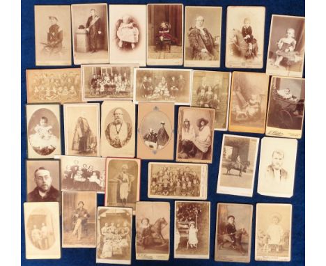 Photographs, a collection 30+ Cartes de Visite to include images of school children, babies, children with toys, rocking hors