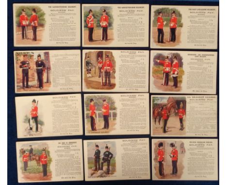 Postcards, Military, a good selection of 12 Soldiers Pay cards in the History &amp; Traditions style and published by Gale &a
