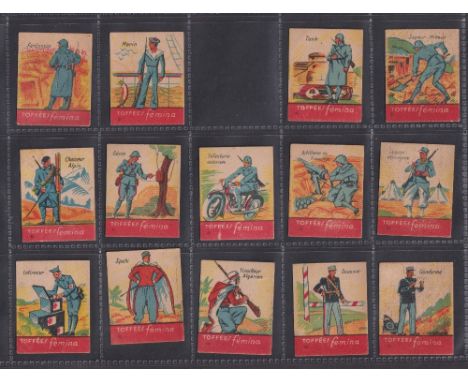 Trade cards, France, 'Confiserie Femina', French Army Collection, 'K' size, (24/25, missing no 3, plus packet of issue) (gen 