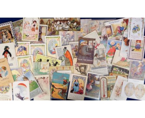 Postcards, a collection of approx. 47 illustrated cards mainly of children, fairies and a few glamour and romance. Artists in