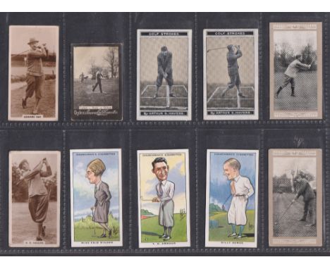 Cigarette cards, Golf, selection of 13 type cards, Marsuma Famous Golfers &amp; Their Strokes (2), Churchman's Famous Golfers