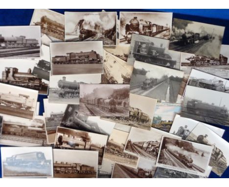 Postcards, Rail, a selection of approx. 61 cards of railway locomotives, with a few officials from GWR, F. Moore's Locomotive