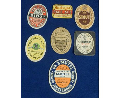 Beer labels, a mixed selection of 7 labels, Fremlins Dutch Pilsener vertical oval approx. 115mm high (large) (gen gd), G Bate