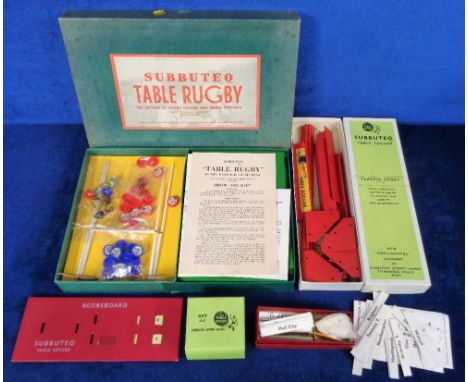 Vintage games, Subbuteo, Subbuteo Table Rugby, early edition in original box, appears to be complete &amp; with instructions,