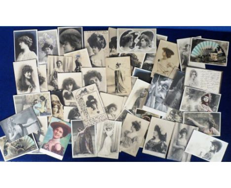 Postcards, an interesting selection of approx. 45 French actresses and entertainers to include Sorel, Otero, Cavalieri, Roll,