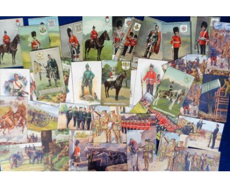 Postcards, Military, a selection of cards (14/16) of the Coloured Shield series published by Valentines inc. private, Gordon 