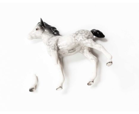 Beswick Foal (Medium, Almost Stood Square), model No. 1084, rocking horse grey glossBreak through one front leg, the piece av