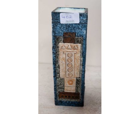 A Troika Square Section Vase by Anne Jones, signed 22cm highTwo very small chips to vertical corner edges. No cracks, no repa