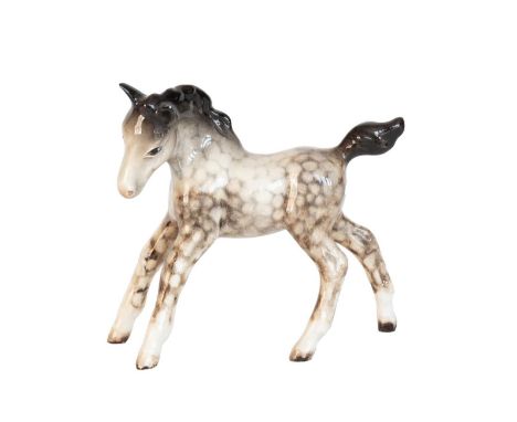 Beswick Foal (Small, Gamboling Left), model No. 996, rocking horse grey gloss