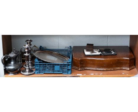 A Quantity of Silver and Silver Plate, the silver to include a cased set of six George C coffee spoons by Cooper Brothers &am