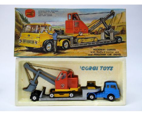 Corgi Major Toys Gift Set No.27 Machinery Carrier with Bedford Tractor Unit and Priestman "Cub" Shovel, overall good conditio