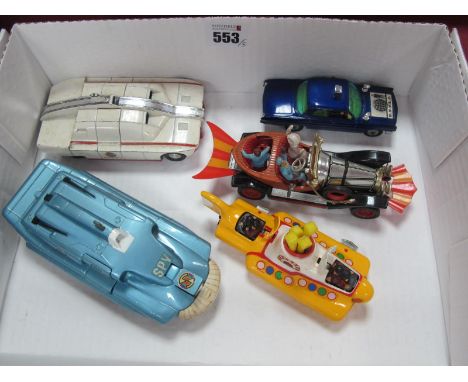 Five TV/Film Related Corgi Diecast Vehicles, to include Chitty Chitty Bang Bang, Yellow Submarine, Uncle Oldsmobile Super 88,