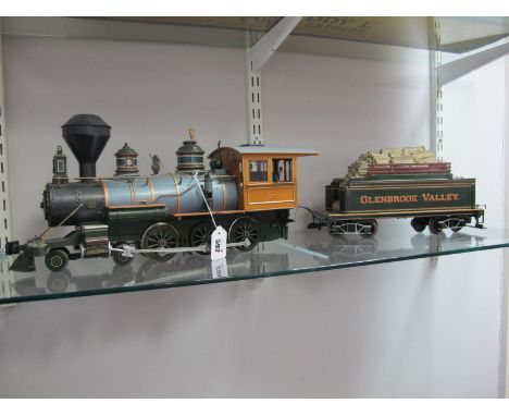 Bachmann 'G' Gauge "Old Timer" U.S.a Outline 4-6-0 Steam Locomotive and Eight Wheel/Double Bogie Tender, Glenbrook Valley liv