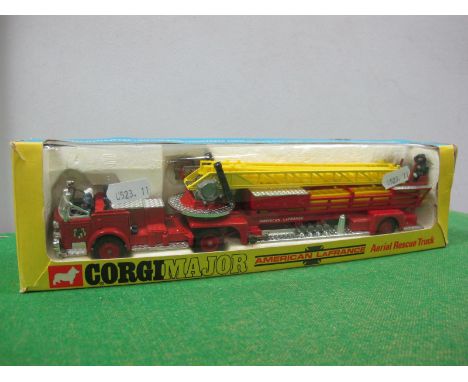 A Boxed Crogi Major Toys 1143 Aerial Rescue Truck, all appears present light damage to box.