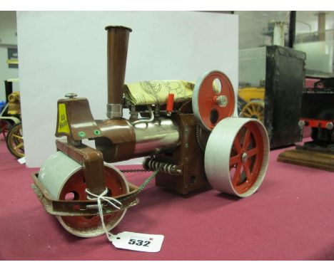 A Wilesco D366 Live Steam "Old Smoky" Road Roller, light steamed, with burner, instructions and accessories, finished in brow
