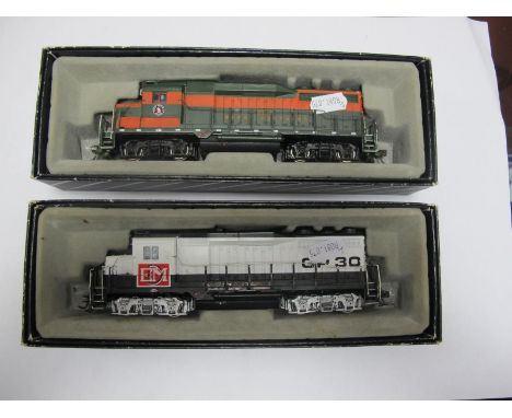 Two 'HO' Gauge Bachmann Spectrum E.M.D GP30 Diesel Locomotive, E.M.D "Decom" R/No GP-30, plus Great Northern R/No 3016, boxed
