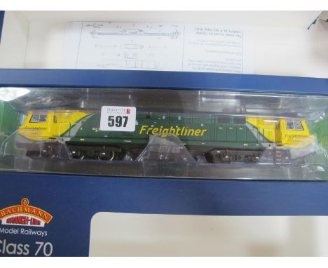 Bachmann 'OO' Gauge/4mm Ref No 31-590 Co-Co Class 70 Diesel Locomotive, Freight liner livery R/No 70015, good/good box U.T.