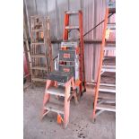 Lot - (1) 6 ft. Fiberglass, (1) 4 ft. Fiberglass and (1) 3 ft. Fiberglass Step Ladder with (1)