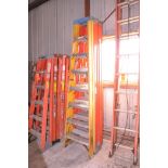 Lot - (3) 8 ft. Fiberglass Step Ladders;
