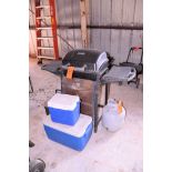 Charbroil Propane Barbecue Grill, Propane Tank and (4) Coolers